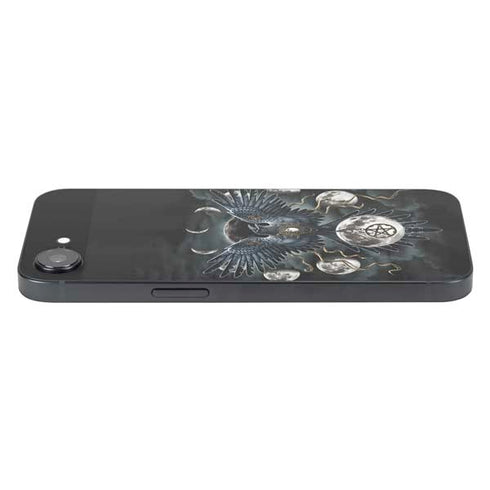 Crow and Moon Phases by Sarah Richter iPhone 16e Skin